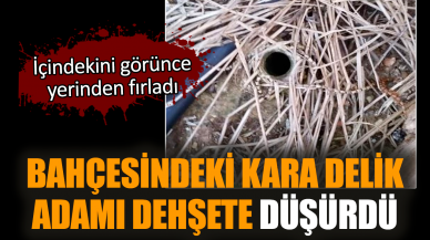 Bahçesindeki kara delik adamı dehşete düşürdü