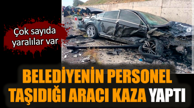 Belediyenin personel aracı kaza yaptı