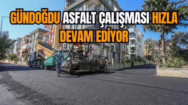 Gündoğdu asfalt çalışması hızla devam ediyor