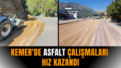 Kemer'de asfalt çalışmaları hız kazandı