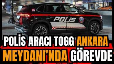 Polis aracı Togg Ankara Meydanı'nda görevde