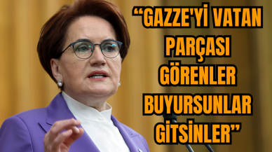 Akşener: Gazze'yi vatan parçası görenler buyursunlar gitsinler