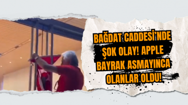 Bağdat Caddesi’nde şok olay! Apple bayrak asmayınca olanlar oldu!