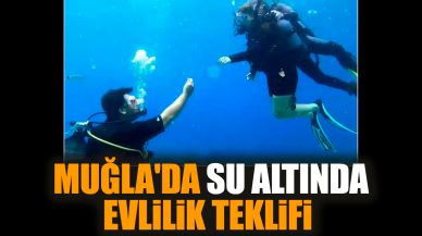 Muğla'da su altında evlilik teklifi