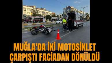 Muğla'da iki motosiklet çarpıştı faciadan dönüldü