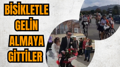 Bisikletle gelin almaya gittiler