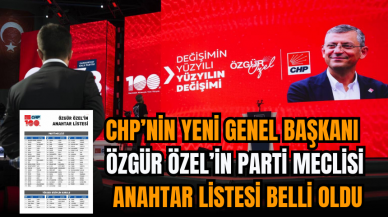 CHP’nin Yeni Genel Başkanı Özgür Özel’in Parti Meclisi Anahtar Listesi Belli Oldu