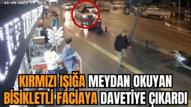 Manavgat'ta kırmızı ışığa meydan okuyan bisikletli faciaya davetiye çıkardı