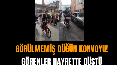 Görülmemiş düğün konvoyu! Görenler hayrette düştü