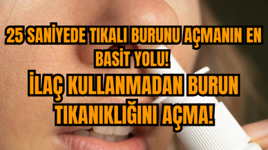 25 saniyede tıkalı burunu açmanın en basit yolu! İlaç kullanmadan burun tıkanıklığını açma!