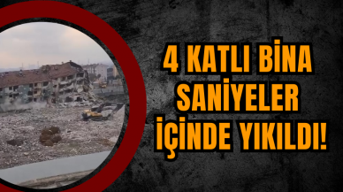 4 Katlı Bina Saniyeler İçinde Yıkıldı!