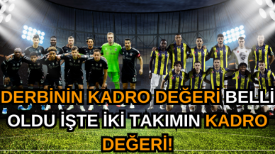 Derbinin kadro değeri belli oldu işte iki takımın kadro değeri!