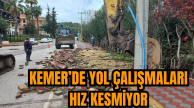 Kemer’de Yol Çalışmaları Hız Kesmiyor