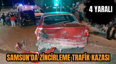 Samsun'da zincirleme trafik kazası: 4 yaralı