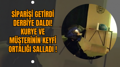 Siparişi Getirdi Derbiye Daldı! Kurye ve Müşterinin Keyfi Ortalığı Salladı!