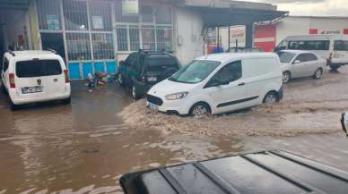 Yağış sonrası Osmaniye'deki sanayi sitesi göle döndü