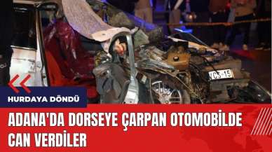 Adana'da dorseye çarpan otomobilde can verdiler