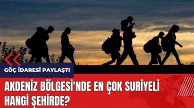 Akdeniz Bölgesi'nde en çok Suriyeli hangi şehirde?