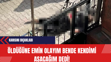 Karısını bıçakladı: Öldüğüne emin olayım bende kendimi asacağım dedi