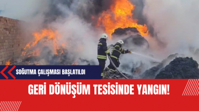 Geri dönüşüm tesisinde yangın!