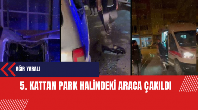 5. kattan park halindeki araca çakıldı