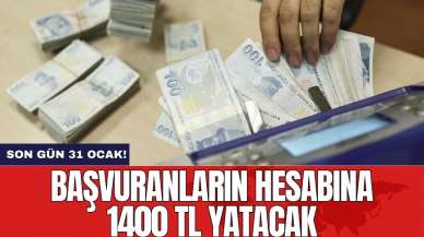 Son gün 31 Ocak! Başvuranların hesabına 1400 TL yatacak