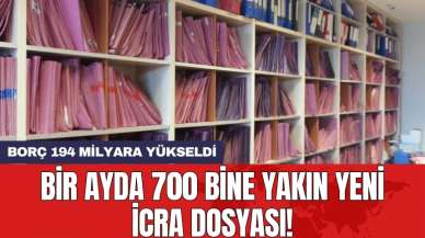 Bir ayda 700 bine yakın yeni icra dosyası! Borç 194 milyara yükseldi