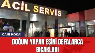 Doğum yapan eşini defalarca bıçakladı