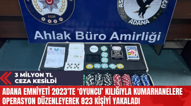 Adana Emniyeti 2023'te ‘Oyuncu’ Kılığıyla Kumarhanelere Operasyon Düzenleyerek 823 Kişiyi Yakaladı