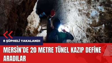 Mersin'de 20 metre tünel kazıp define aradılar