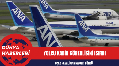 Yolcu kabin görevlisini ısırdı uçak havalimanına geri döndü