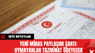 Yeni Miras Paylaşım Şartı: Uymayanlar Tazminat Ödeyecek