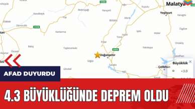 4.3 büyüklüğünde deprem oldu