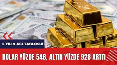 5 yılın acı tablosu! Dolar yüzde 546 altın yüzde 928 arttı