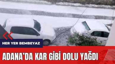 Adana'da kar gibi dolu yağdı