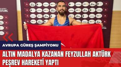 Altın madalya kazanan Feyzullah Aktürk peşrev hareketi yaptı