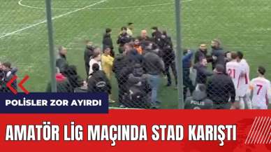 Amatör lig maçında stad karıştı