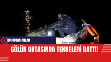 Gölün Ortasında Tekneleri Battı!