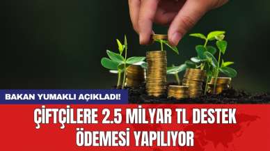 Çiftçilere 2.5 Milyar TL destek ödemesi yapılıyor