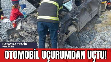 Hatay'da Trafik Faciası! Otomobil Uçurumdan Uçtu!