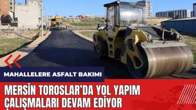 Mersin Toroslar’da yol yapım çalışmaları devam ediyor