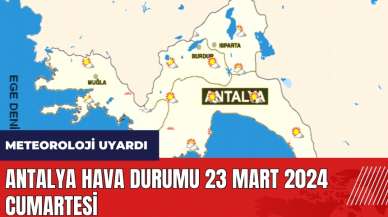 Antalya hava durumu 23 Mart 2024 Cumartesi