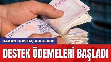 Bakan Göktaş açıkladı! Destek ödemeleri başladı