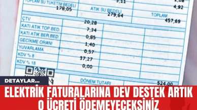 Elektrik Faturalarına Dev Destek! Artık O Ücreti Ödemeyeceksiniz