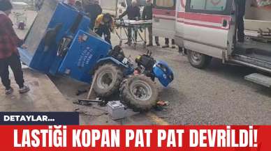 Lastiği Kopan Pat Pat Devrildi!