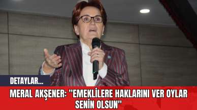 Meral Akşener: "Emeklilere Haklarını Ver Oylar Senin Olsun"