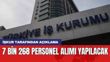 İŞKUR tarafından açıklama: 7 Bin 268 personel alımı yapılacak