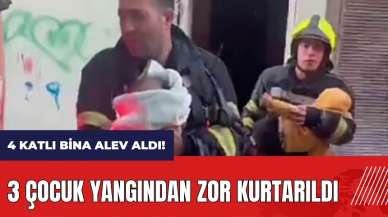 Mersin'de 4 katlı bina alev aldı! 3 çocuk zor kurtarıldı