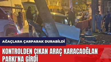 Mersin'de kontrolden çıkan araç Karacaoğlan Parkı'na girdi