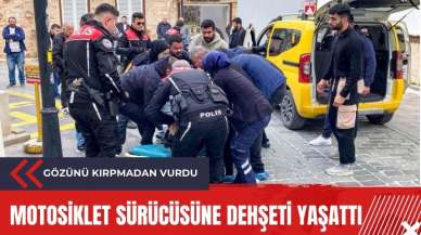 Motosiklet sürücüsüne dehşeti yaşattı